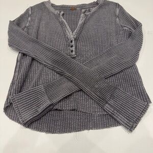 Free people waffle long sleeve t shirt